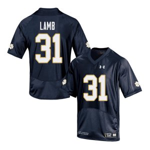 Notre Dame Fighting Irish Men's Jack Lamb #31 Navy Under Armour Authentic Stitched Big & Tall College NCAA Football Jersey DUY0599NP
